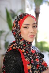 Kamelya Desen Şal ( Siyah ) RTS-1007-15