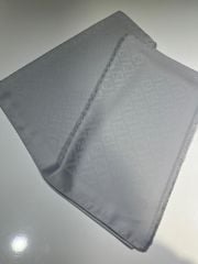 F Desen İpeksi Bordüllü Şal (  Gümüş Gri )