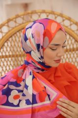 Flowers Desen Şal  ( Pembe ) RTS-1037-4