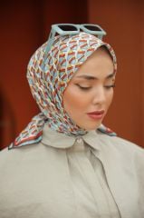 Alora Desen Eşarp ( Kırmızı- Mint ) RTS-1031-6