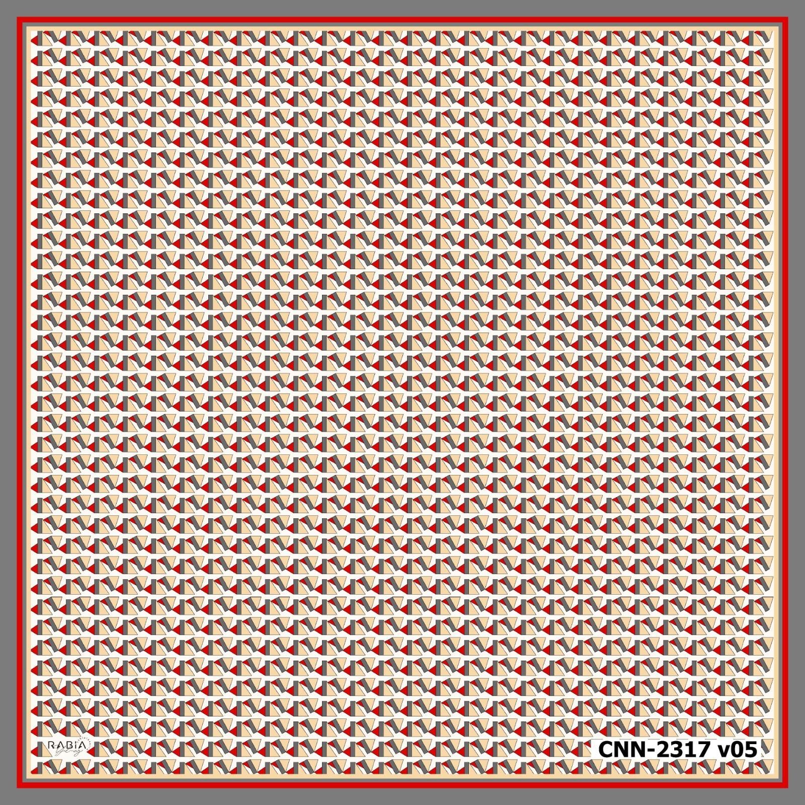 Alora Desen Eşarp ( Gri-Kırmızı ) RTS-1031-3