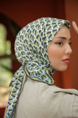 Alora Desen Eşarp ( Yeşil-Kahve ) RTS-1031-1