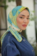 Elena Desen Eşarp ( Yağ Yeşili ) RTS-1034-8