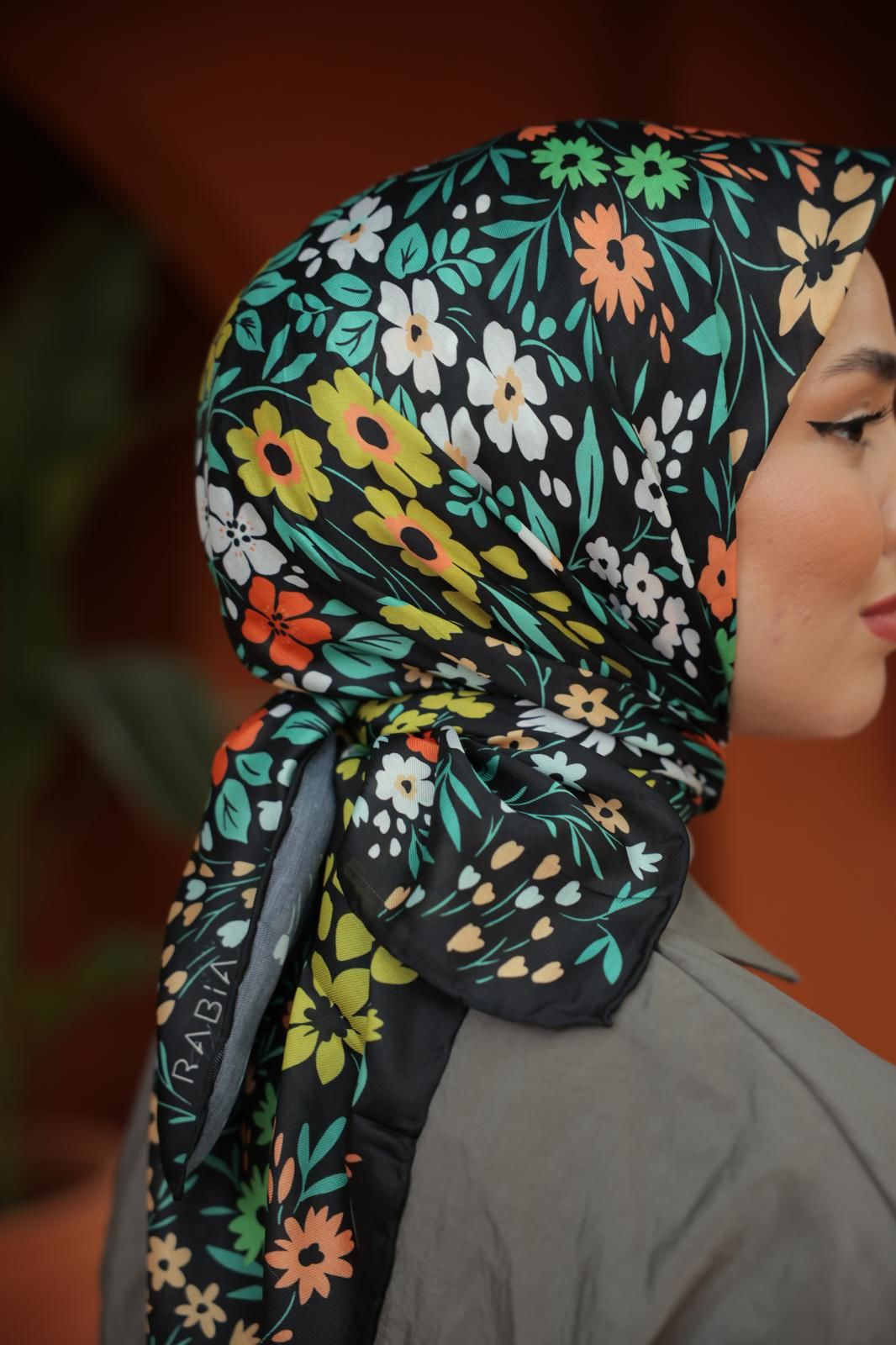 Pandora Desen Eşarp ( Siyah-Yeşil ) RTS-1036-1