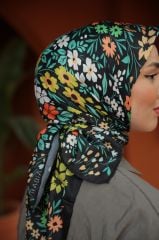 Pandora Desen Eşarp ( Siyah-Yeşil ) RTS-1036-1