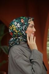 Pandora Desen Eşarp ( Siyah-Yeşil ) RTS-1036-1