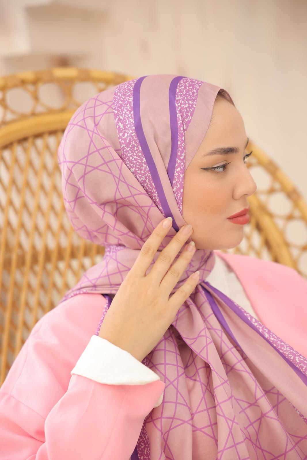 Victoris Desen Şal ( Lila-Toz Pembe) RTS-1042-7