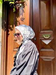 Sane Desen Eşarp ( Beyaz ) RTS-1041-10