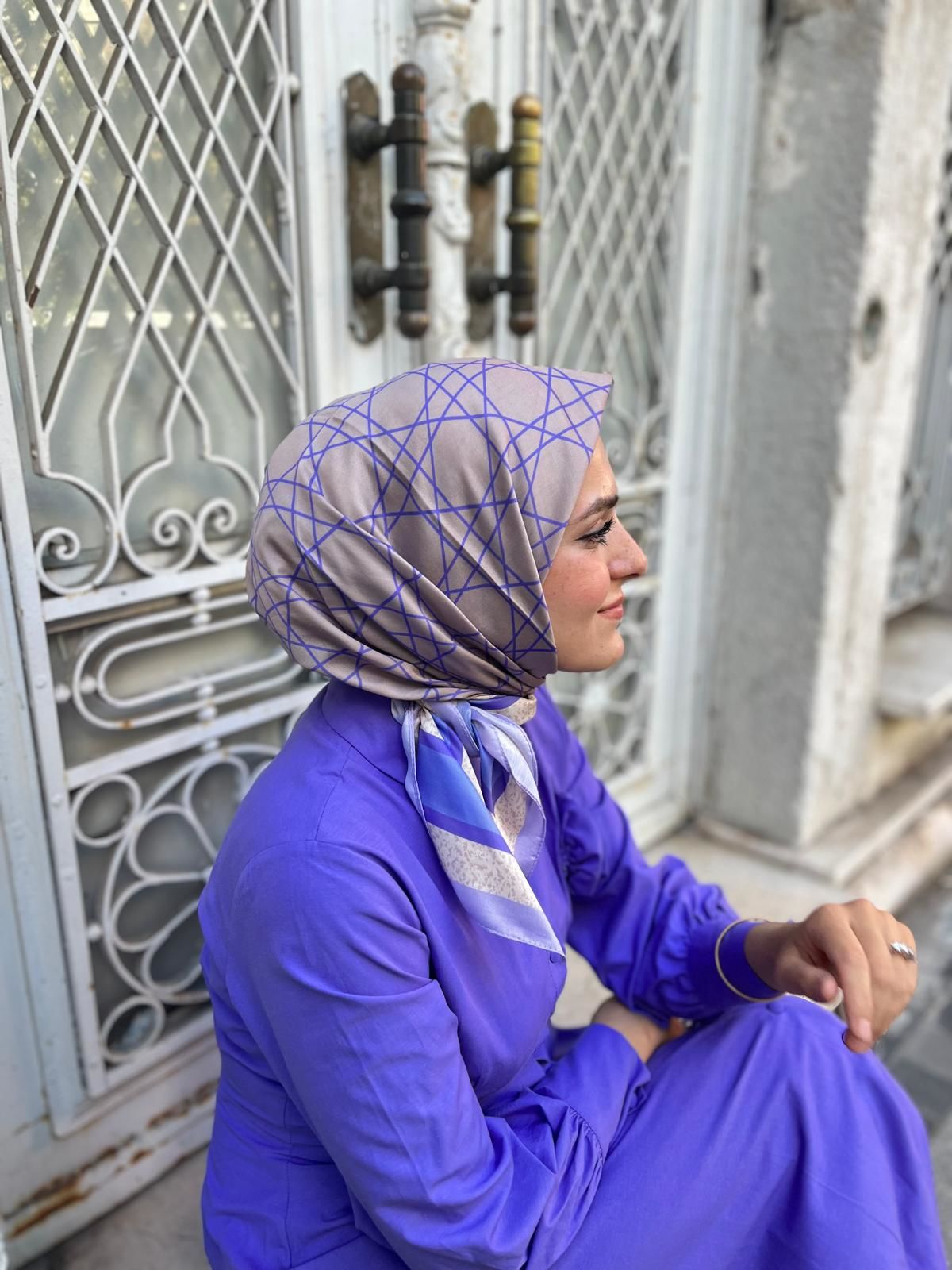 Sane Desen Eşarp ( Lila ) RTS-1041-1