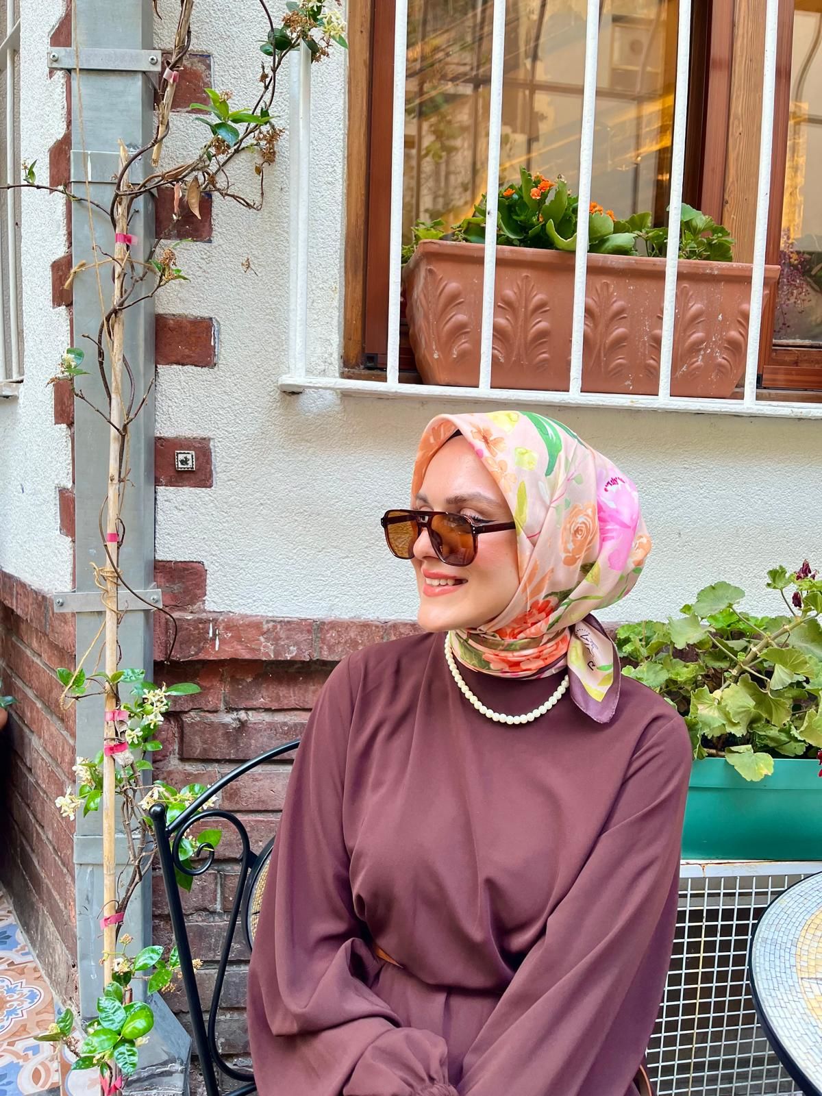 Monaya Desen Eşarp ( Bej ) RTS-1040-4