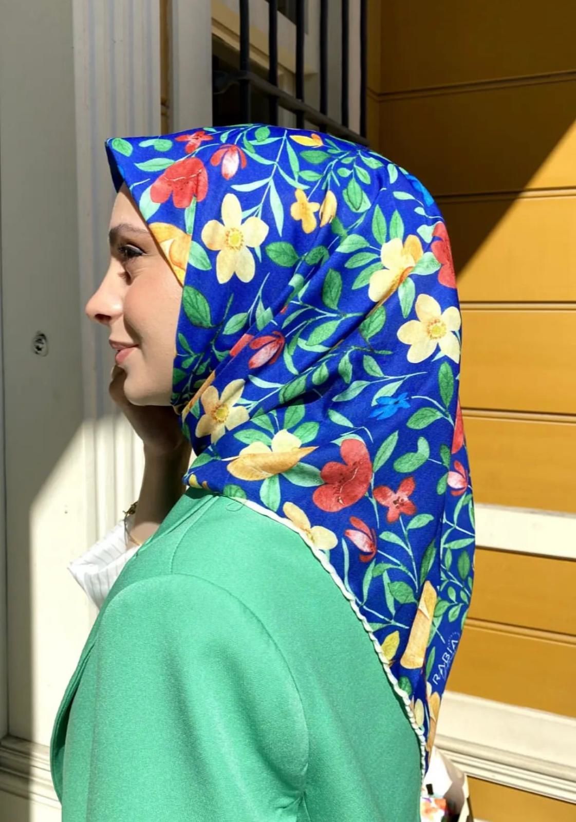Kamelya Desen Eşarp  ( Parlement Mavisi ) RTS-1007-18