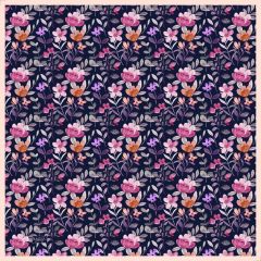 Kamelya Desen Eşarp  ( Lacivert ) RTS-1007-8