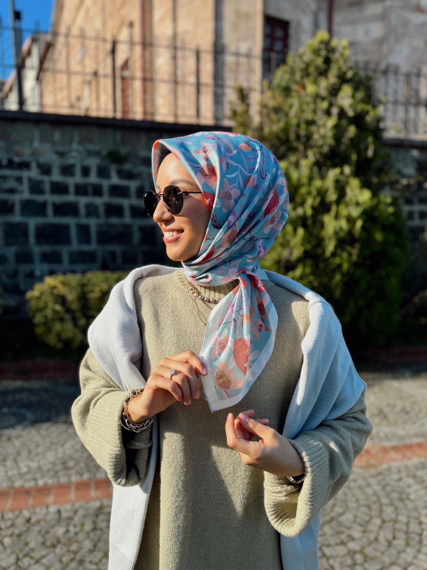 Kamelya Desen Eşarp  ( Mint Yeşili ) RTS-1007-7