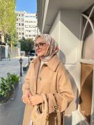 Kamelya Desen Eşarp  ( Krem ) RTS-1007-6
