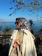 Kamelya Desen Eşarp  ( Siyah- Gri ) RTS-1007-2