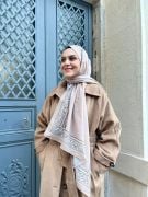 Etnik Desen Soft Şal ( Krem )
