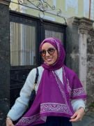 Etnik Desen Soft Şal ( Fuşya )