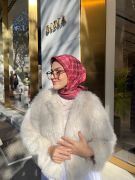 Manogram Desen Eşarp ( Bordo )