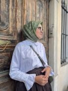 Manogram Desen Eşarp ( Yeşil )