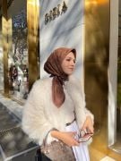 Manogram Desen Eşarp ( Çikolata Kahve )