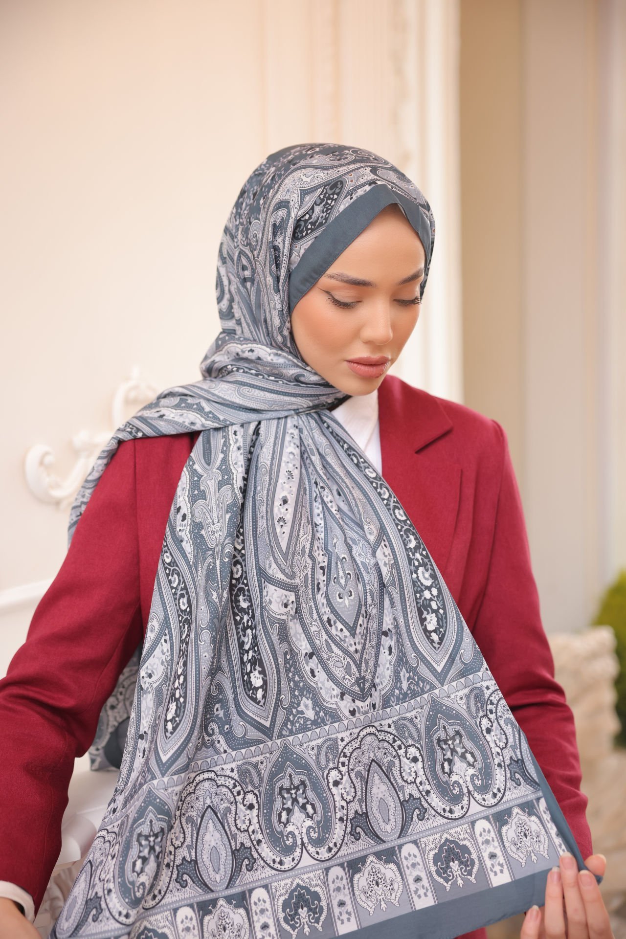 Etro Desen Şal ( Gri )