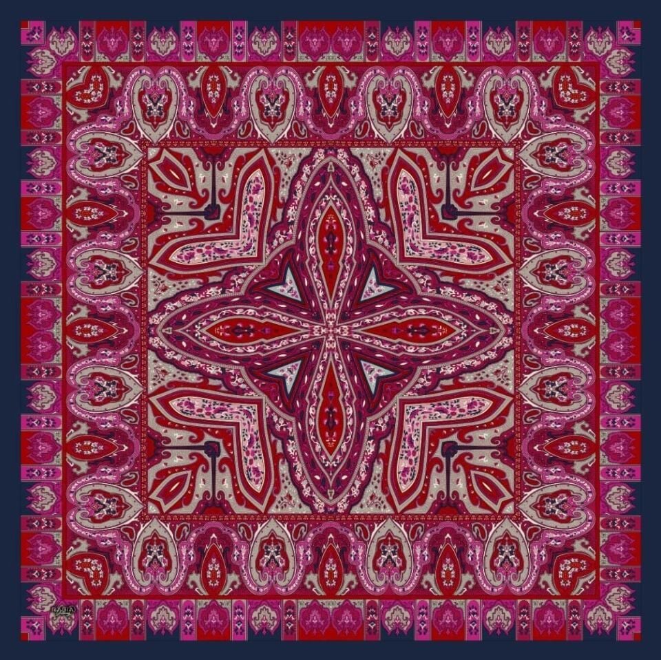 Etro Desen Eşarp ( Fuşya )