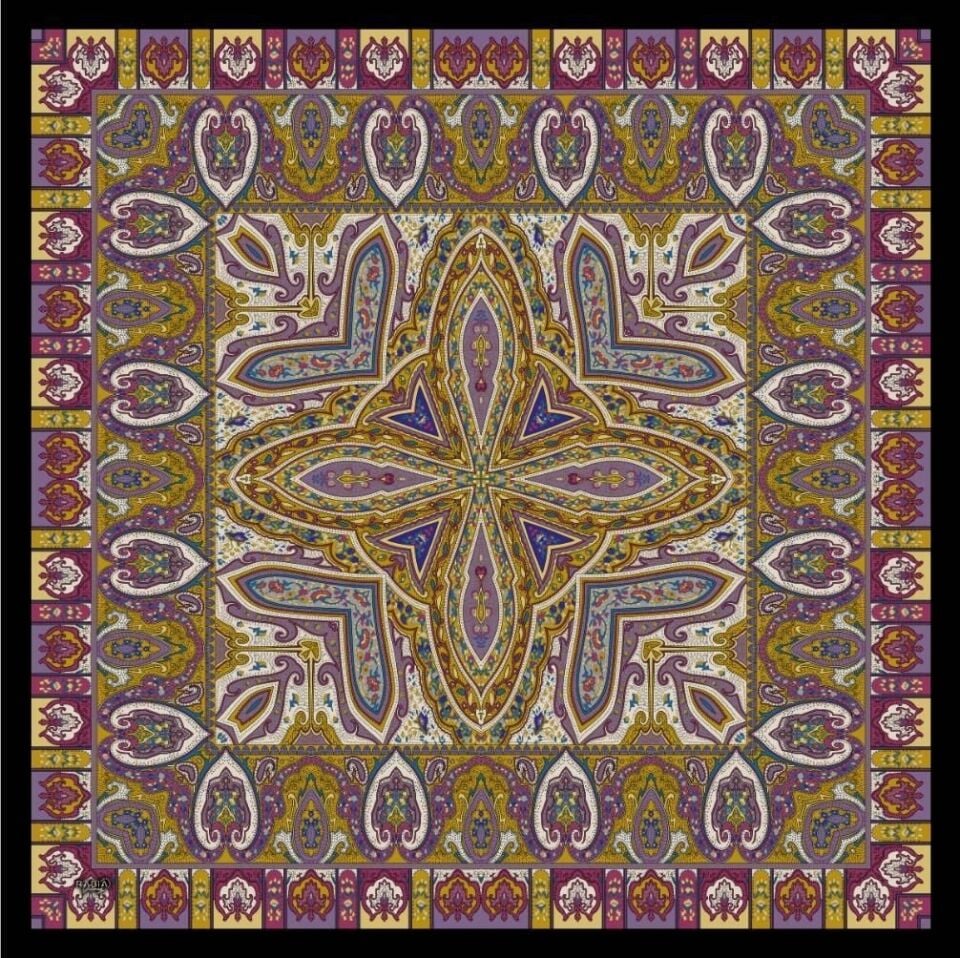Etro Desen Eşarp ( Pembe Tatlı Sarı )