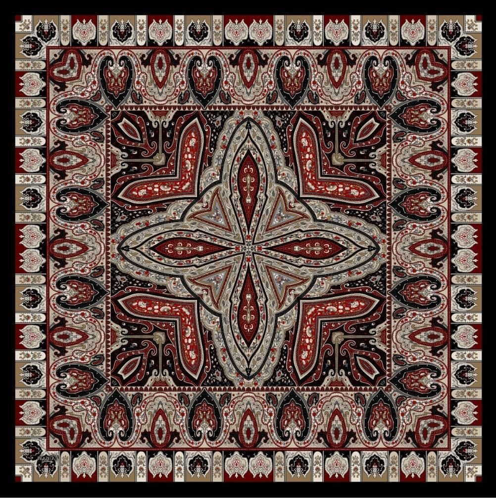 Etro Soft Eşarp ( Siyah- Bordo )