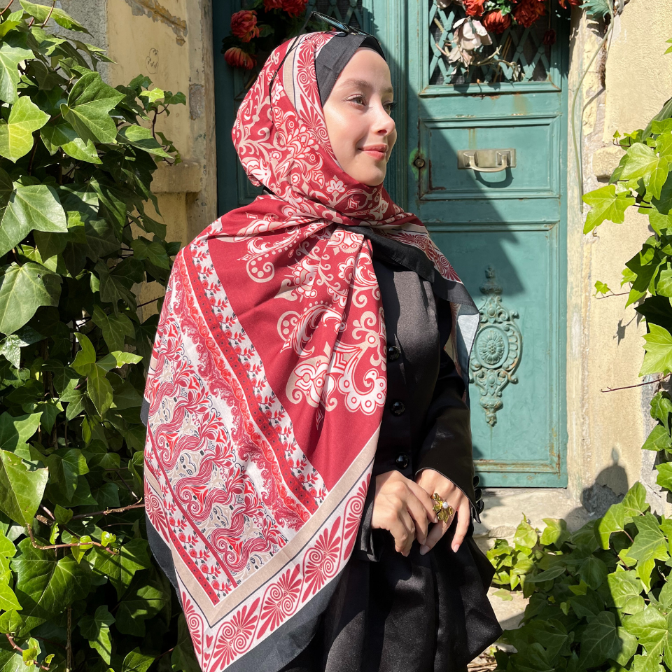 Tina Soft Pamuk Şal (Bordo)