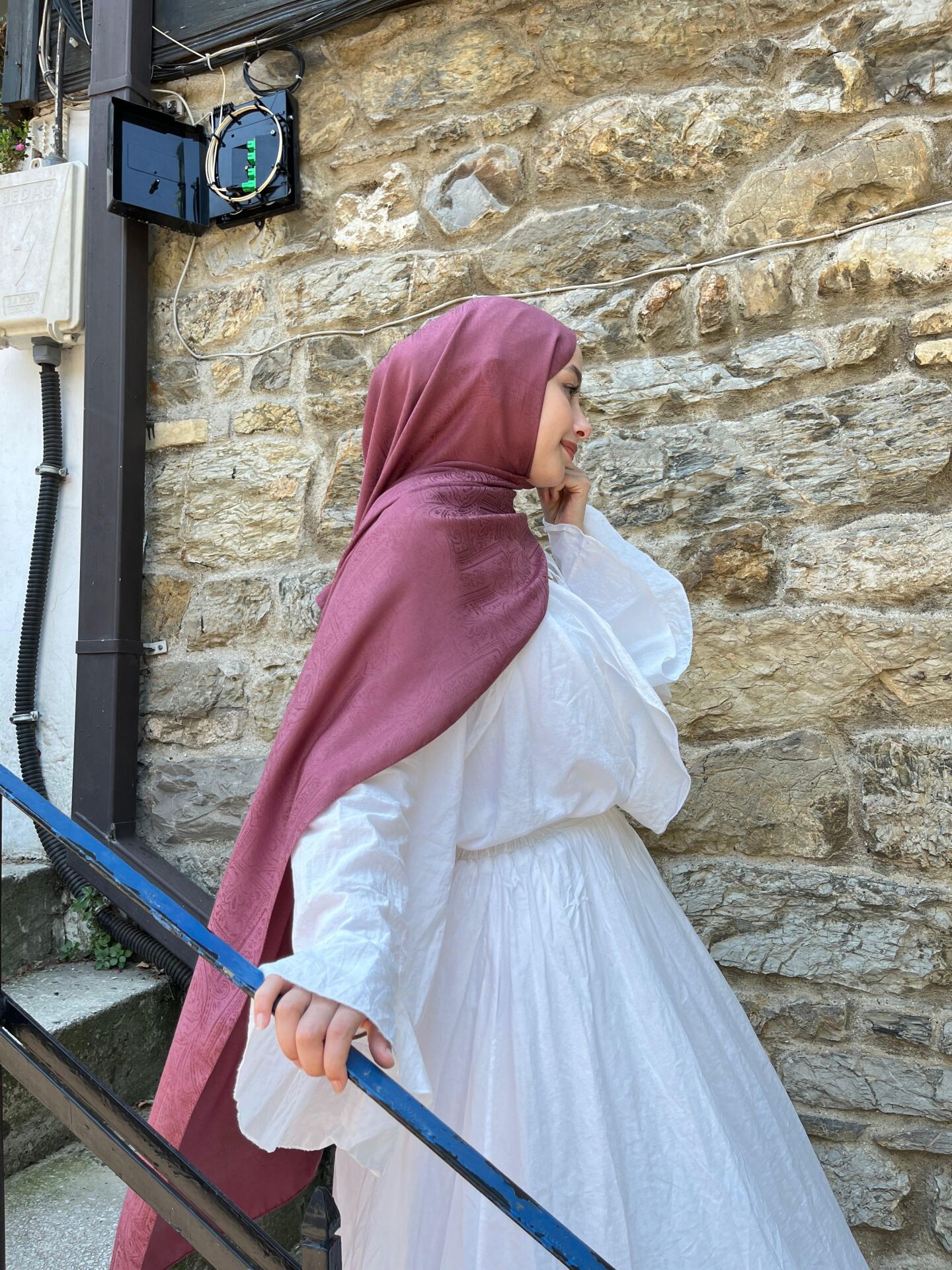 Jakar Şal Etnik Desen ( Leylak )