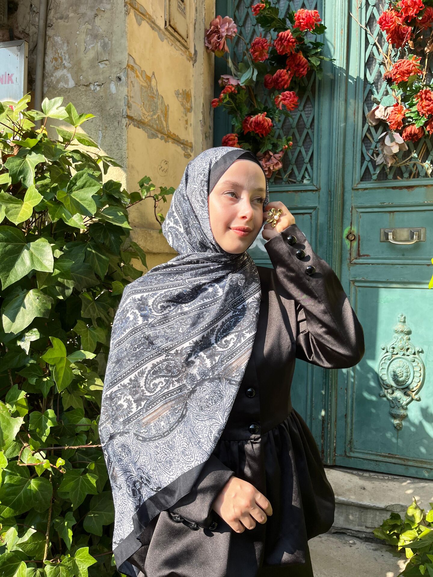 Stil Vual Pamuk Şal ( LACİVERT )