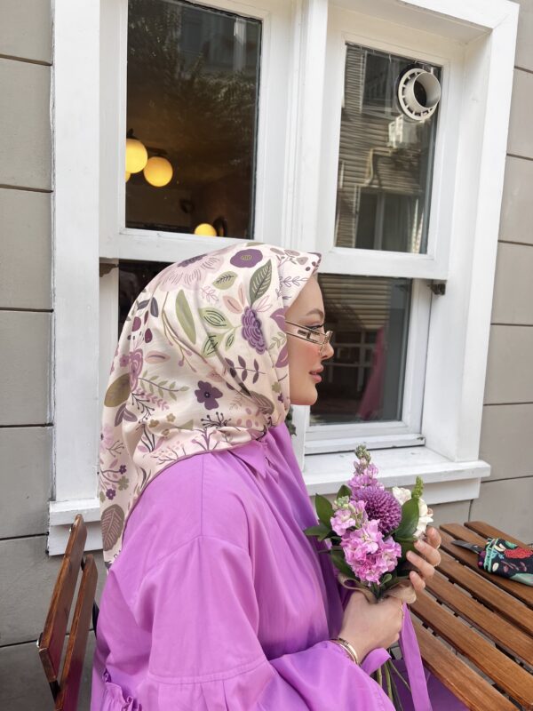 1000058225 Lobelya Desen Eşarp (Lila)