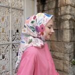 Lobelya Desen Eşarp ( Mavi )