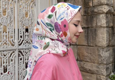 Lobelya Desen Eşarp ( Mavi )