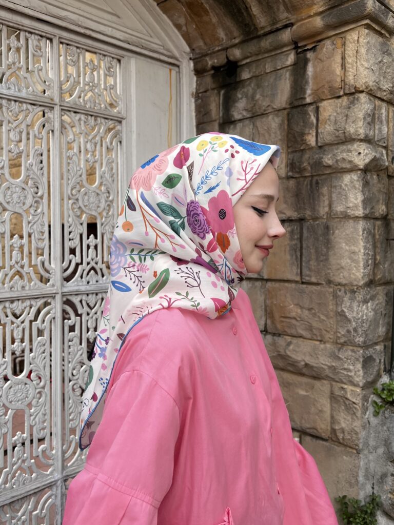 Lobelya Desen Eşarp ( Mavi )