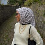 Manogram Desen Eşarp ( Beyaz )
