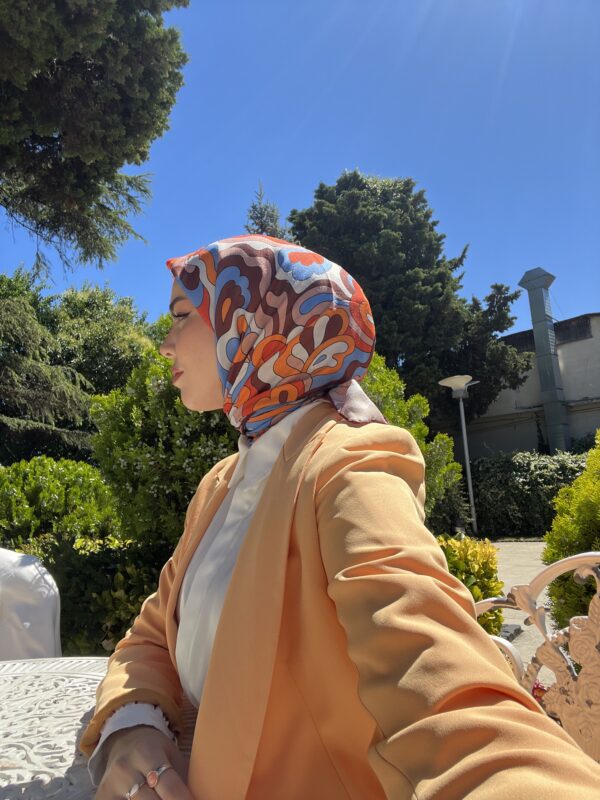 Peri Desen Eşarp (Kahve-Bakır)