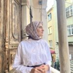Manogram Desen Eşarp ( Kahve - Vizon )