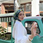 Peri Desen Eşarp (Yeşil-Mavi)