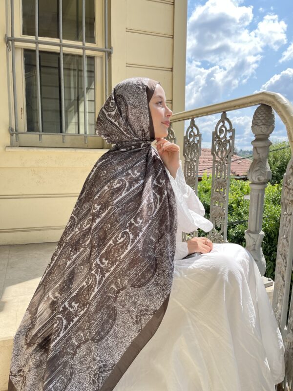 Stil Vual Pamuk Şal ( KAHVE )