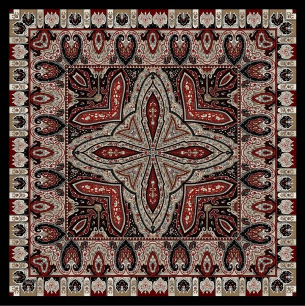 Etro Desen Eşarp ( Siyah- Bordo )