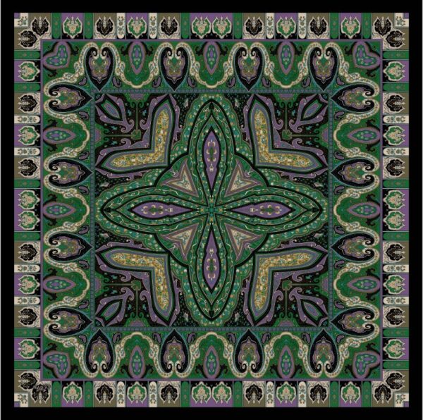 Etro Desen Eşarp ( Yeşil )