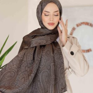 Hürrem Desen Şal ( Koyu Vizon )