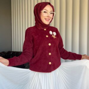 Çiçek Kazak ( Bordo )