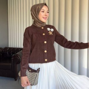 Çiçek Kazak ( Kahve )