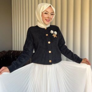 Çiçek Kazak ( Siyah )