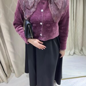 Angora Tül Yaka Hırka