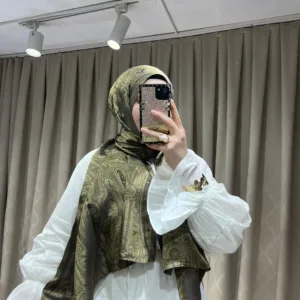 Hürrem Desen Şal ( Koyu Yağ Yeşili )