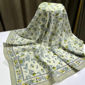 Neva Desen Eşarp (Krem-Yeşil)