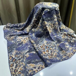 Leopar Desen Eşarp (Lacivert)